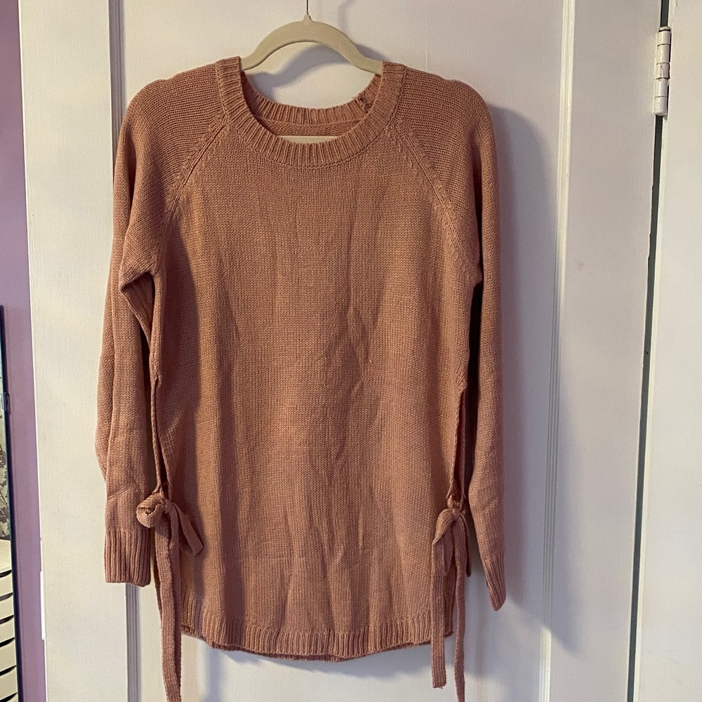 **FINAL CHANCE**SHEIN Blush Pink Sweater with Side Ties